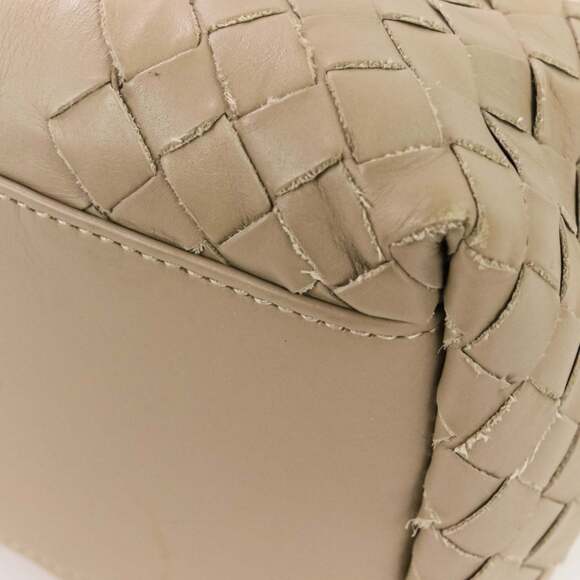 BOTTEGA VENETA Gray Leather Intrecciato Tote Bag